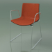 3d model Silla 0468 (sobre rieles con reposabrazos, con tapizado delantero, polipropileno PO00109) - vista previa