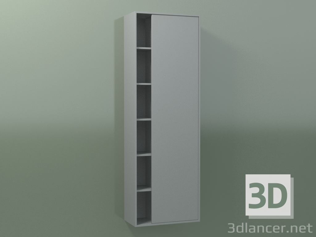 3D Modell Wandschrank mit 1 rechten Tür (8CUCECD01, Silbergrau C35, L 48, P 24, H 144 cm) - Vorschau