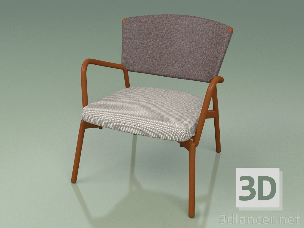 Modelo 3d Poltrona com assento macio 027 (Metal Rust, Batyline Brown) - preview