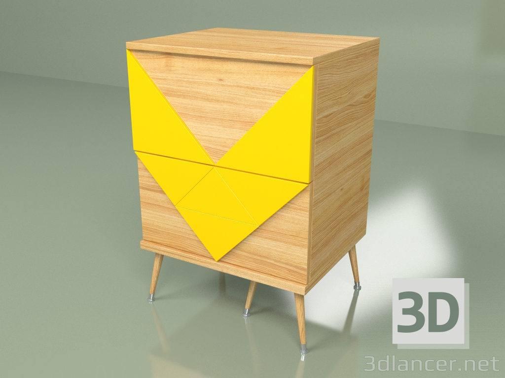 modèle 3D Table de chevet Woo Twins (jaune-moutarde) - preview