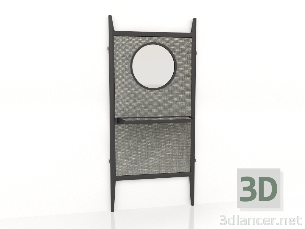 3d model Panel Set estante alto espejo redondo L90 - vista previa