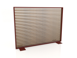 Parete divisoria in legno artificiale e alluminio 150x110 (Teak, Rosso vino)