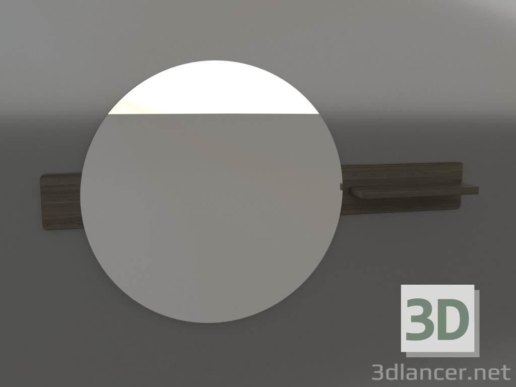 3d model Espejo de pared D 600 mm (nogal ceniza) - vista previa