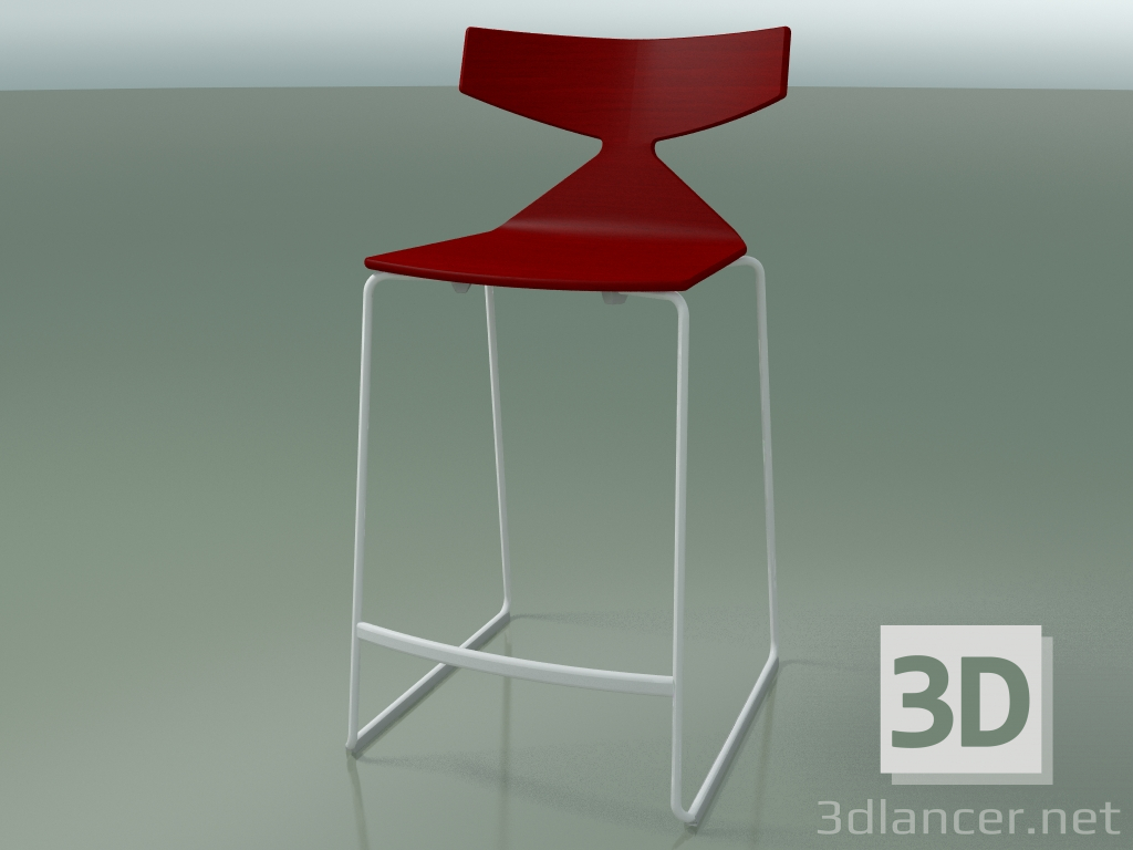 modèle 3D Tabouret de bar empilable 3703 (rouge, V12) - preview