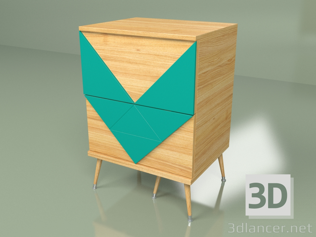 Modelo 3d Mesa de cabeceira Woo Twins (turquesa) - preview