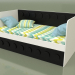 3d model Sofá cama para niños con 2 cajones (Negro) - vista previa