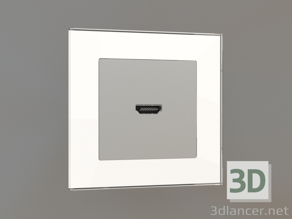 3d model HDMI socket (silver) - preview