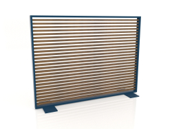 Cloison en bois artificiel et aluminium 150x110 (Teck, Gris bleu)