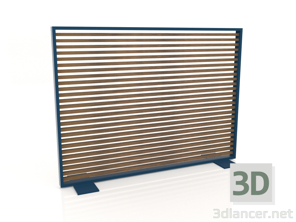 3d модель Перегородка из искусственного дерева и алюминия 150х110 (Teak, Grey blue) – превью