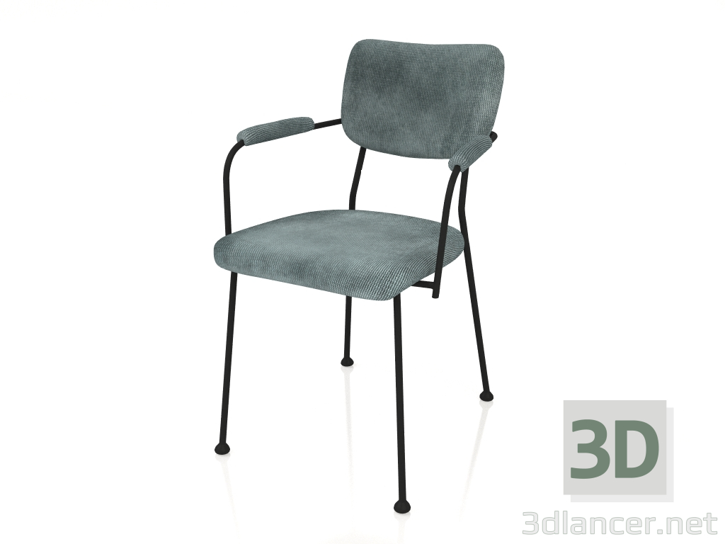 modello 3D Sedia Benson (Grigio-Blu) - anteprima