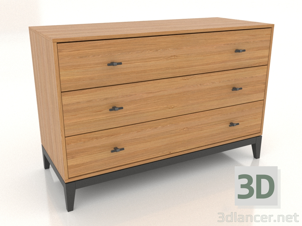 3D Modell Kommode 1200x500 mm (Eiche natur) - Vorschau