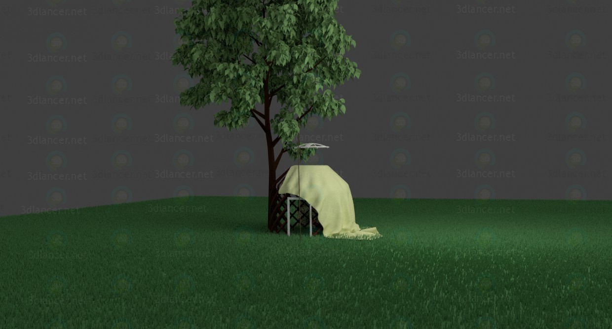 3d model yurt - preview