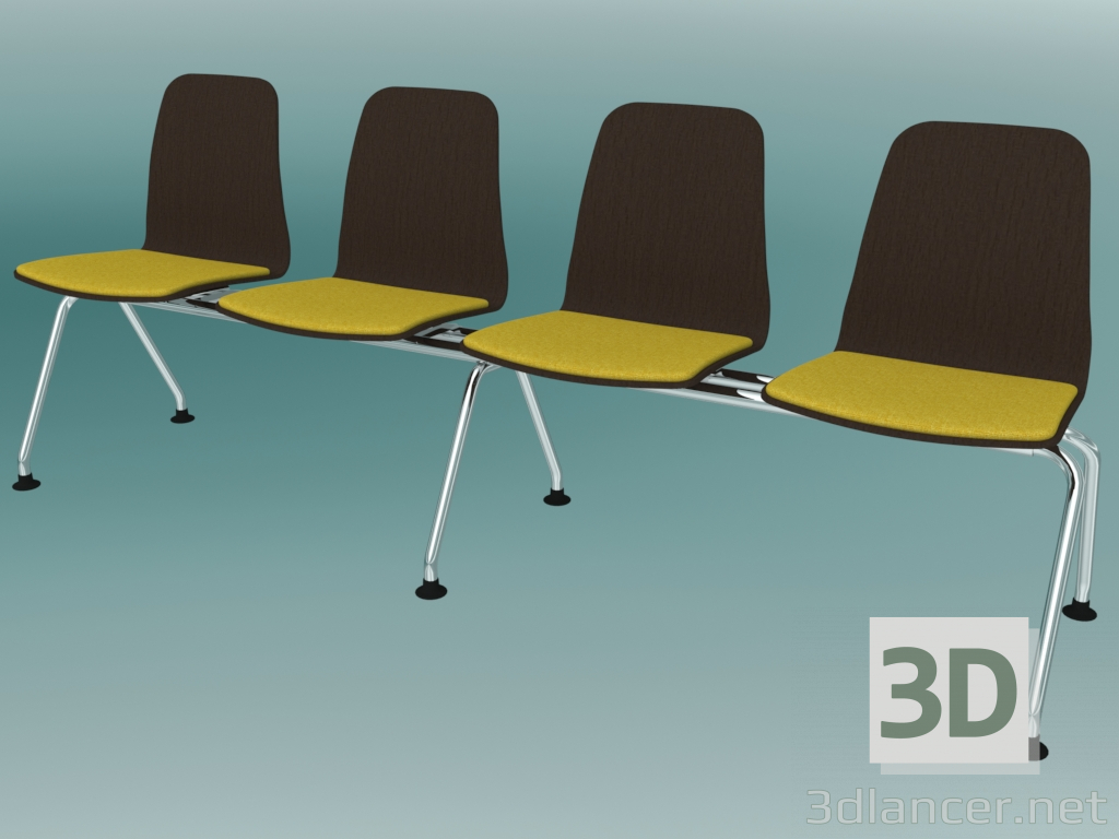 3d model Banco de cuatro plazas (K21L4) - vista previa