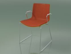 Silla 0470 (sobre rieles con reposabrazos, con tapizado delantero, polipropileno PO00118)