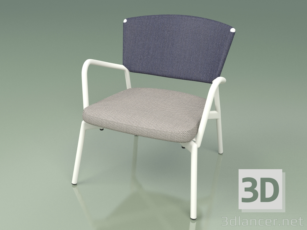 Modelo 3d Poltrona com assento macio 027 (Metal Milk, Batyline Blue) - preview