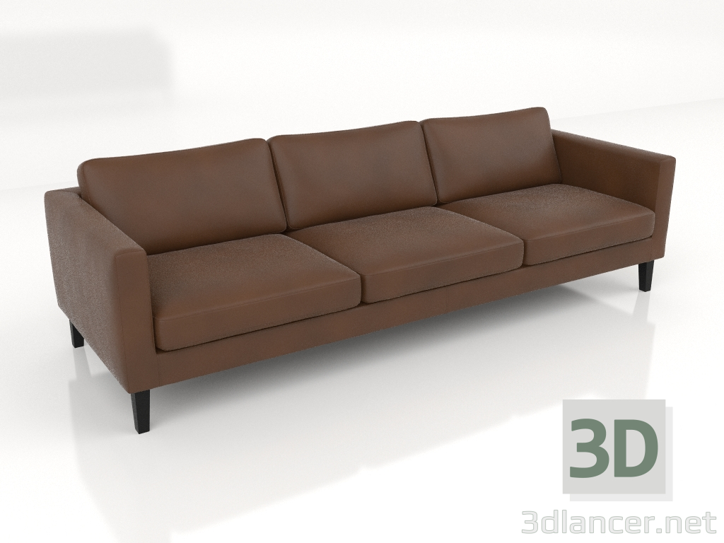 3d model Sofá de 4 plazas (cuero) - vista previa