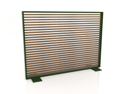 Cloison en bois artificiel et aluminium 150x110 (Teck, Vert bouteille)