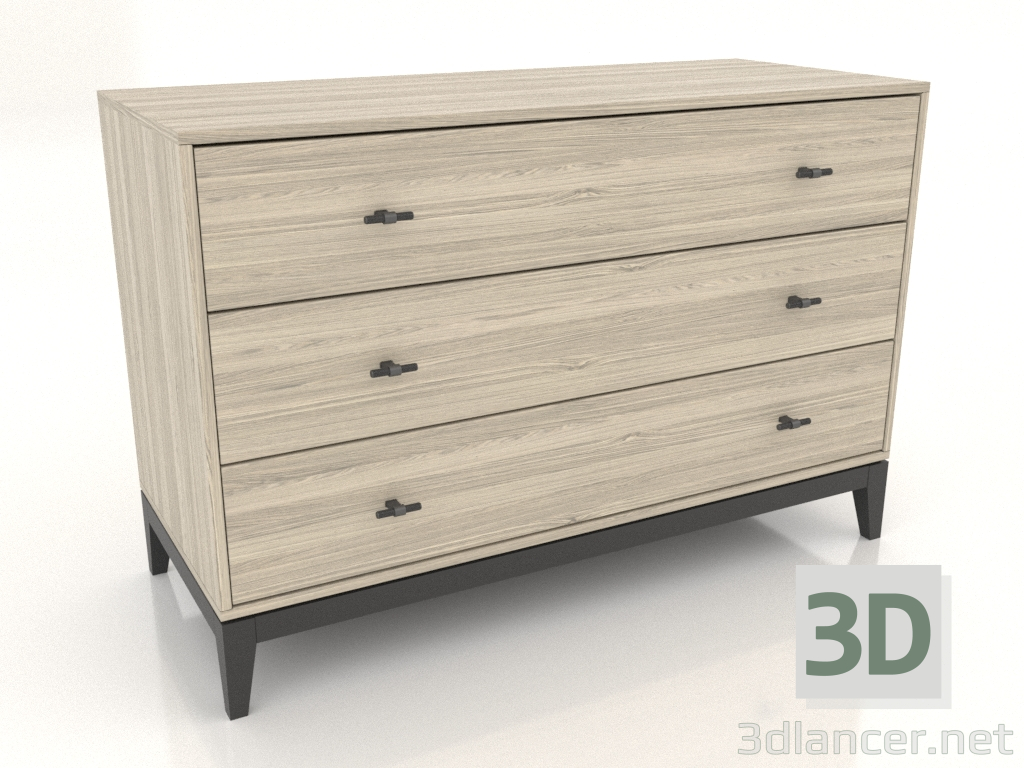 3D modeli Çekmeceli dolap 1200x500 mm (ışıklı meşe) - önizleme