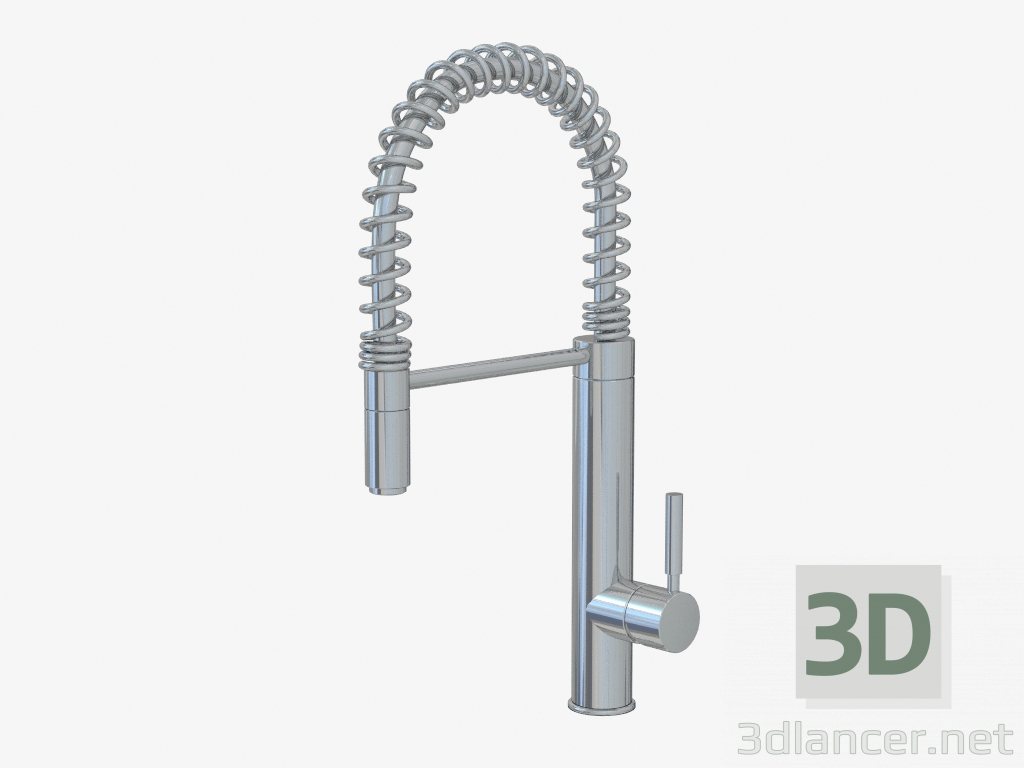 modello 3D Miscelatore alto curvo con annaffiatoio rimovibile (29801) - anteprima