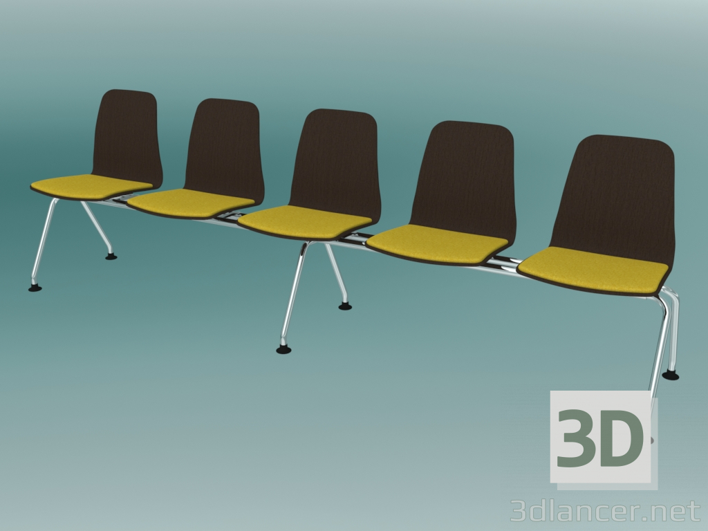 modèle 3D Banquette cinq places (K21L5) - preview