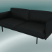 3D Modell Doppelsofa Outline (Refine Black Leather, Schwarz) - Vorschau