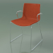 3d model Silla 0470 (sobre rieles con reposabrazos, con tapizado delantero, polipropileno PO00101) - vista previa