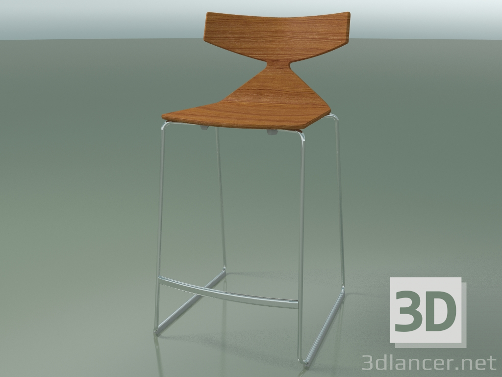 Modelo 3d Banqueta alta empilhável 3703 (Teak effect, CRO) - preview