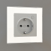 3d model Smart recessed socket with grounding and protective shutters (silver) - preview