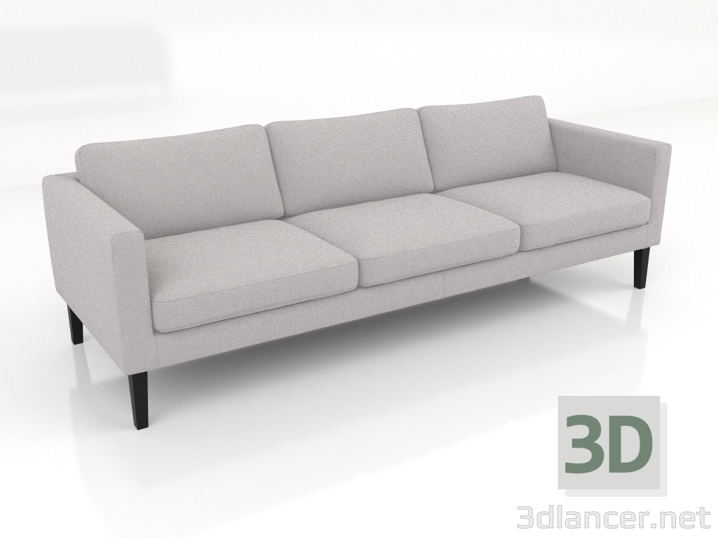 3d model Sofá de 4 plazas (patas altas, tela) - vista previa