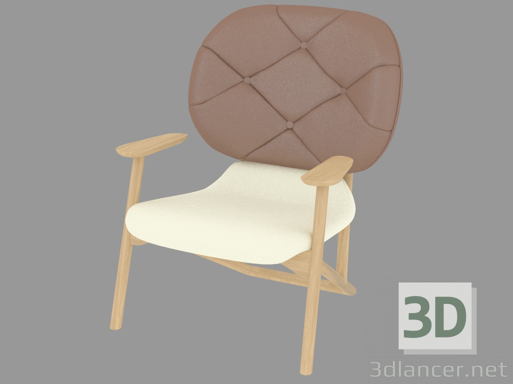 3d model Silla con respaldo de cuero. - vista previa