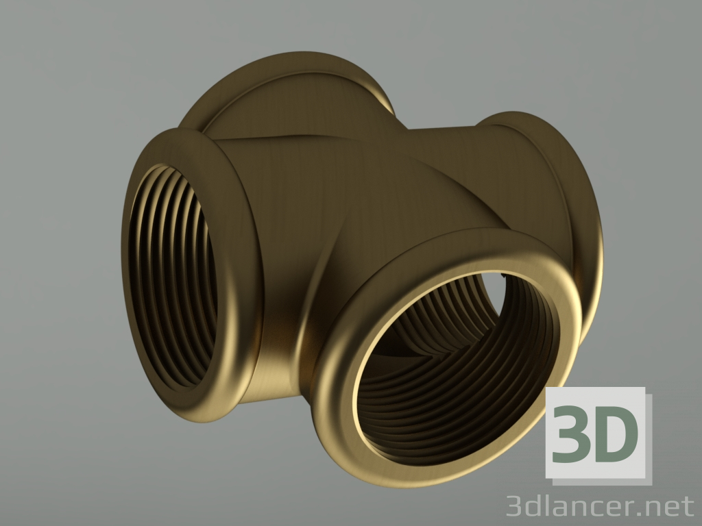 3d модель Крестовина бронза – превью