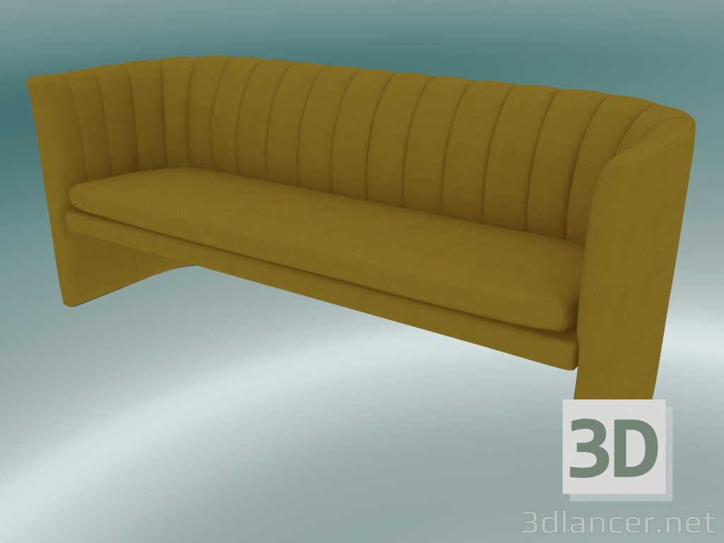 3d model Sofá triple mocasín (SC26, H 75cm, 185x65cm, Velvet 6 Dandelion) - vista previa