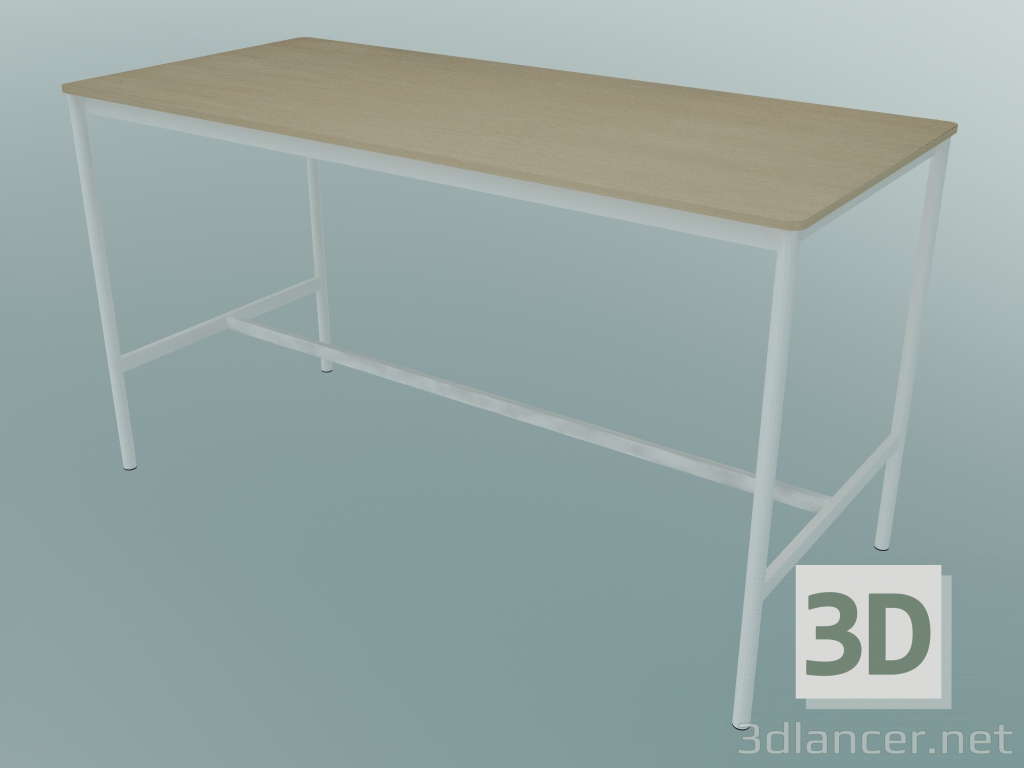 Modelo 3d Mesa retangular Base alta 85x190x105 (carvalho, branco) - preview