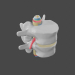 Hernia intervertebral en la columna lumbar. 3D modelo Compro - render