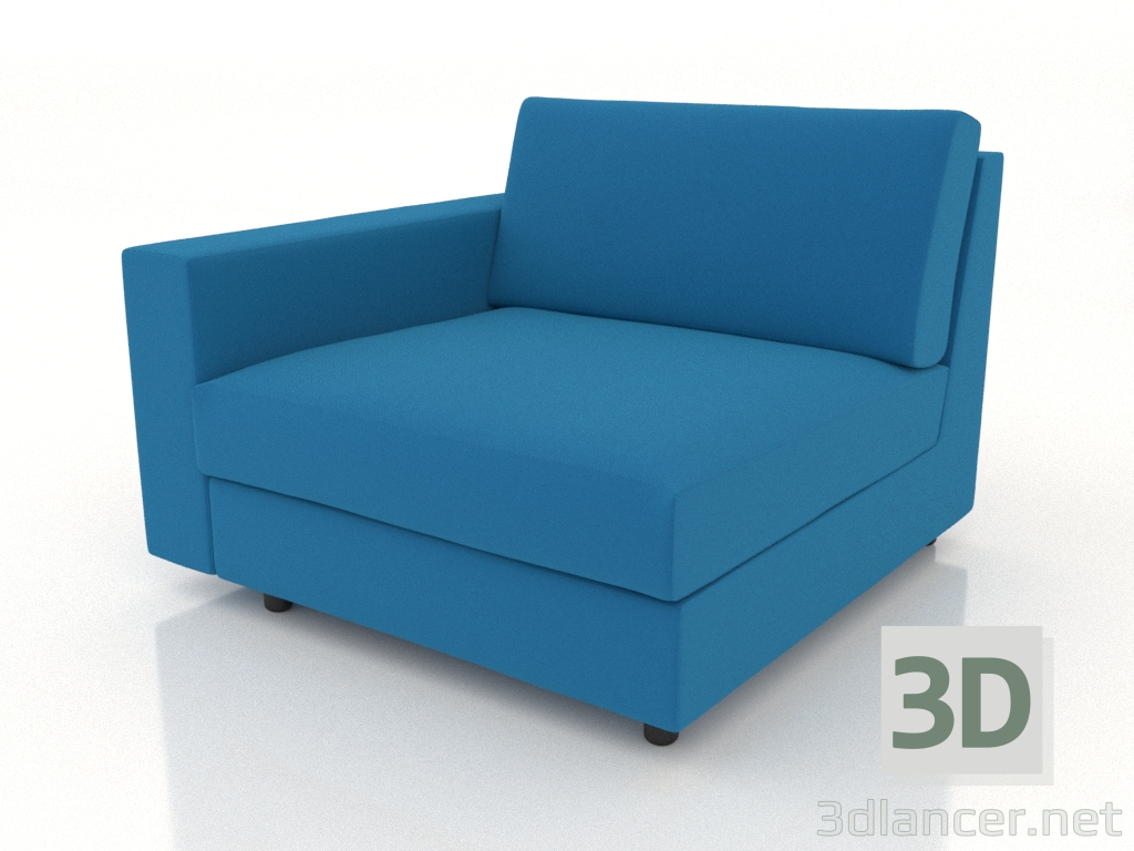 3d model Módulo de sofá 83 individual con reposabrazos a la izquierda - vista previa