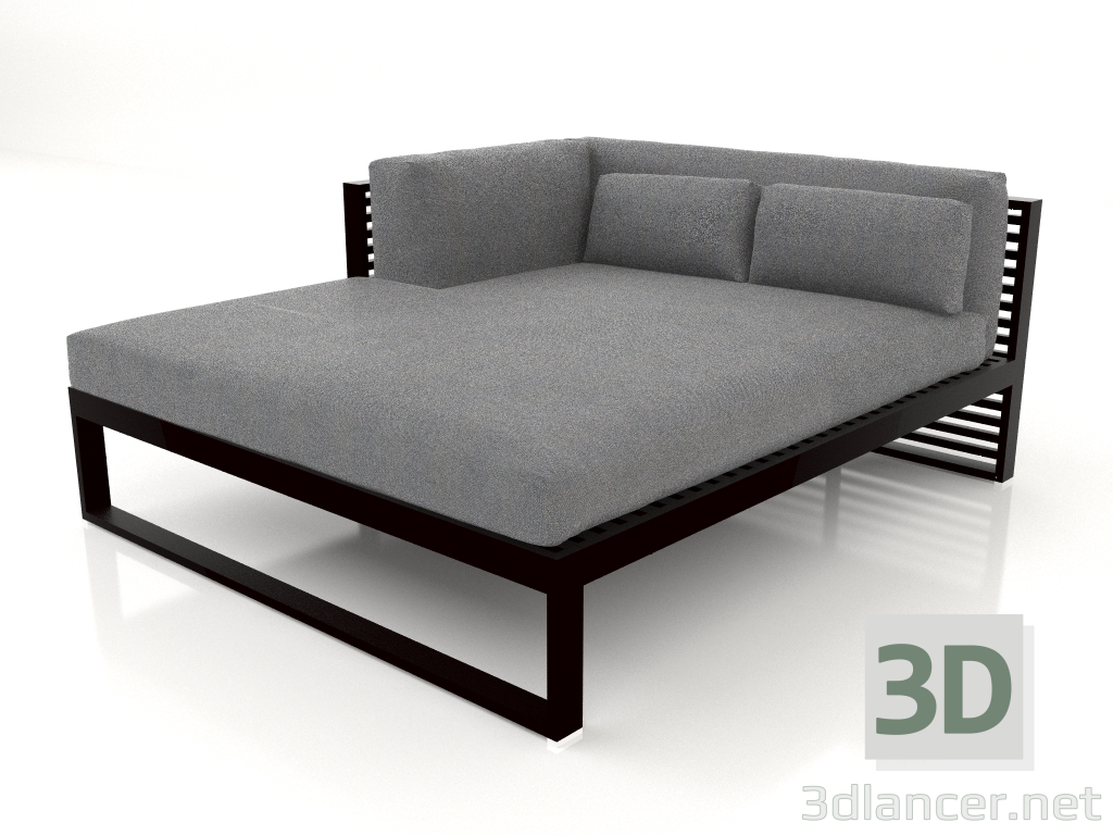 modèle 3D Canapé modulable XL, section 2 gauche (Noir) - preview