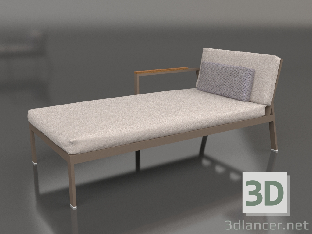 3d model Módulo sofá sección 2 izquierda (Bronce) - vista previa