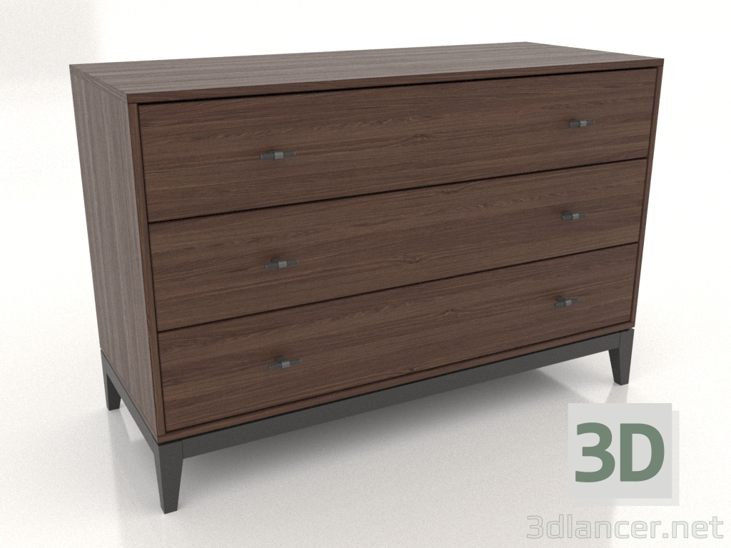 3d model Cómoda 1200x500 mm (nogal oscuro) - vista previa