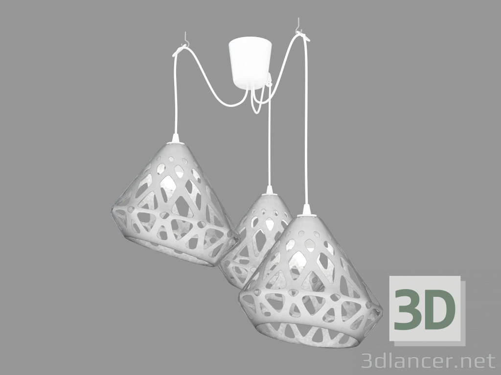 3d model Luz colgante (blanco) - vista previa