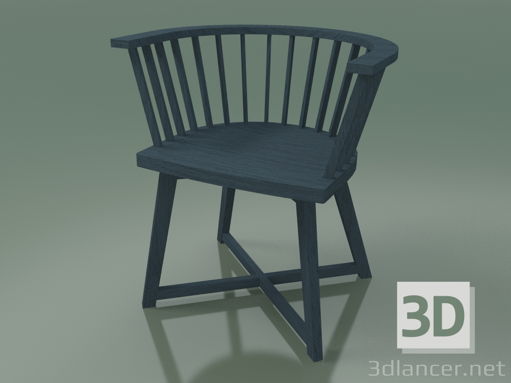 modèle 3D Chaise demi-ronde (24, bleu) - preview