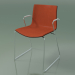 3d model Silla 0470 (sobre rieles con reposabrazos, con tapizado delantero, polipropileno PO00109) - vista previa