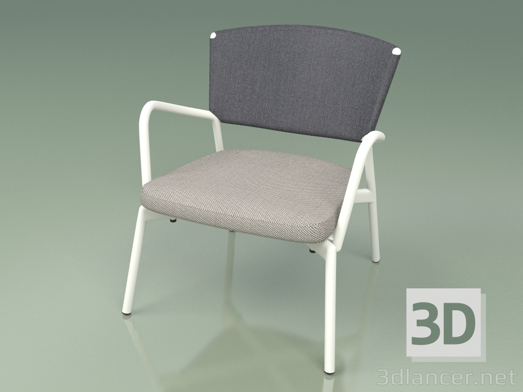 modèle 3D Fauteuil avec assise moelleuse 027 (Metal Milk, Batyline Grey) - preview