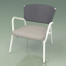 3d model Sillón con asiento blando 027 (Metal Milk, Batyline Grey) - vista previa