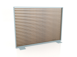 Cloison en bois artificiel et aluminium 150x110 (Teck, Bleu gris)