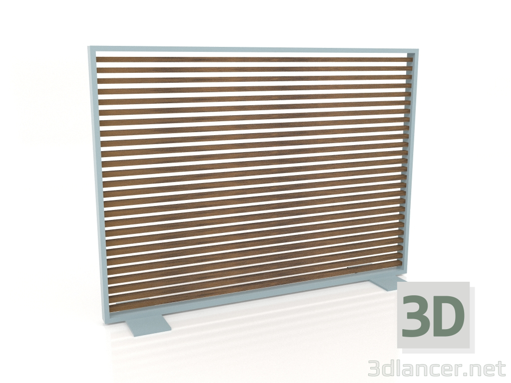 3D modeli Suni ahşap ve alüminyumdan yapılmış bölme 150x110 (Tik, Mavi gri) - önizleme