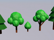 Lowpoly ağaçları