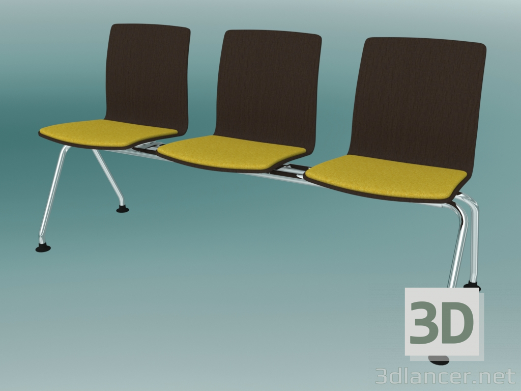 3d model Banco triple (K22L3) - vista previa