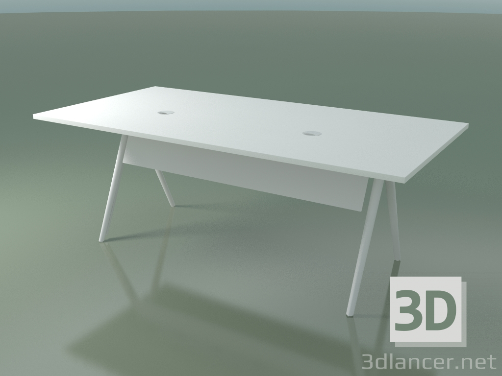 modello 3D Tavolo da ufficio rettangolare 5459 (H 74 - 99 x 200 cm, melamina N01, V12) - anteprima