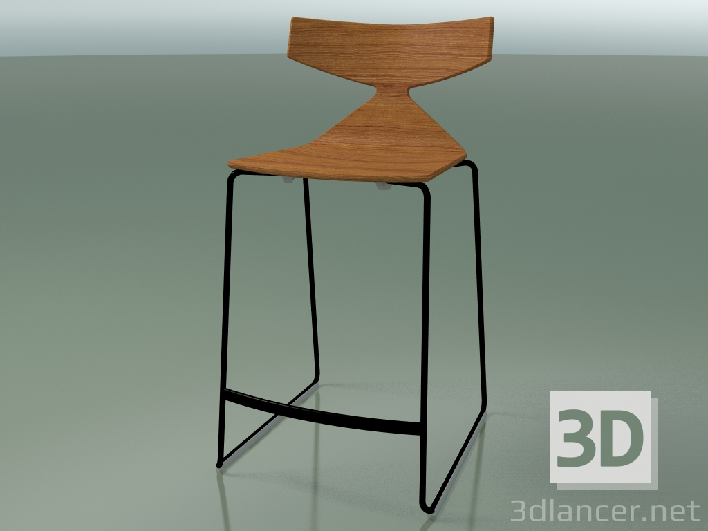 3d model Taburete de bar apilable 3703 (efecto teca, V39) - vista previa