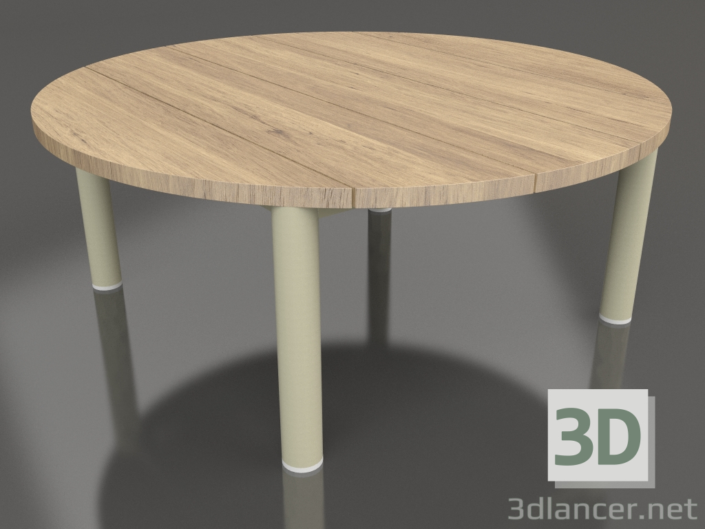 3d model Mesa de centro D 90 (oro, madera de iroko) - vista previa